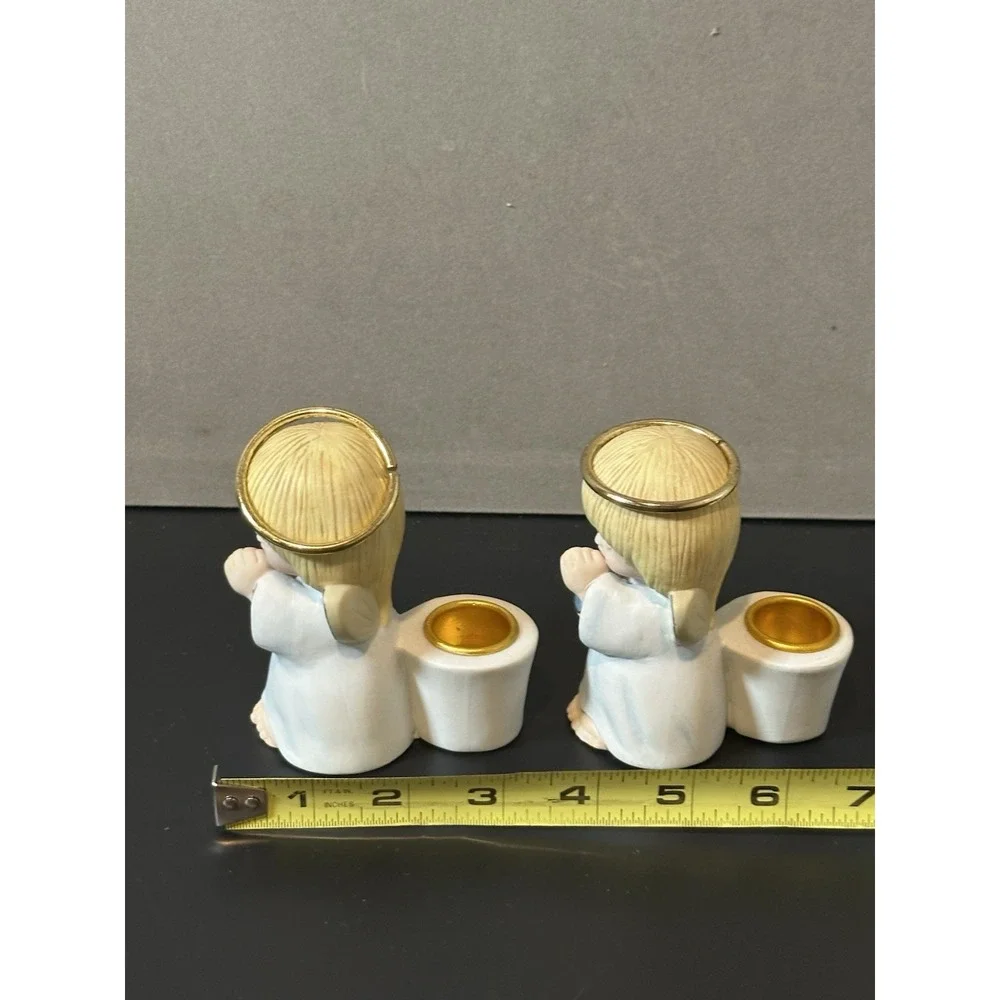 vintage porcelain Angel Candle Holders Lot Of 3‎